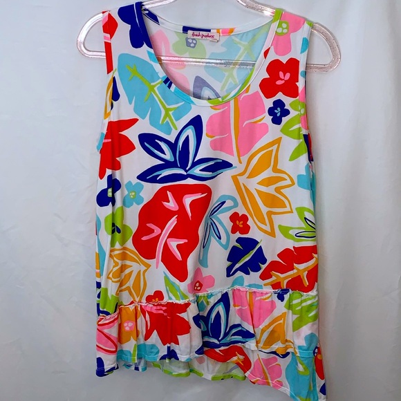 fresh produce Tops - Fresh Produce Tee Shirt Purple Rainbow Blooms Janey  Cosmos Purple Sz Medium